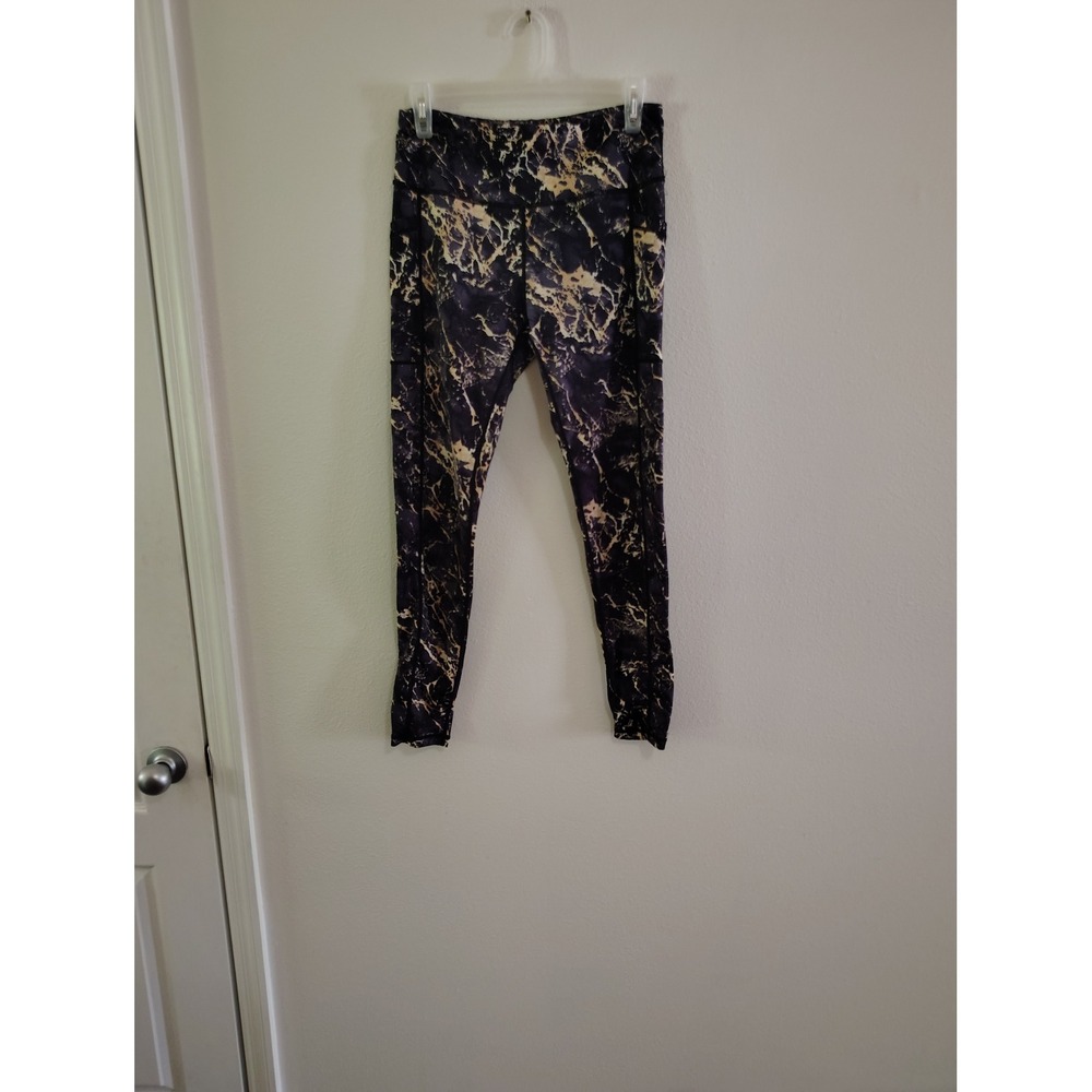 Constantly Varied Gear CVG Black Gold Marble Squat Proof Pocket Leggings Medium